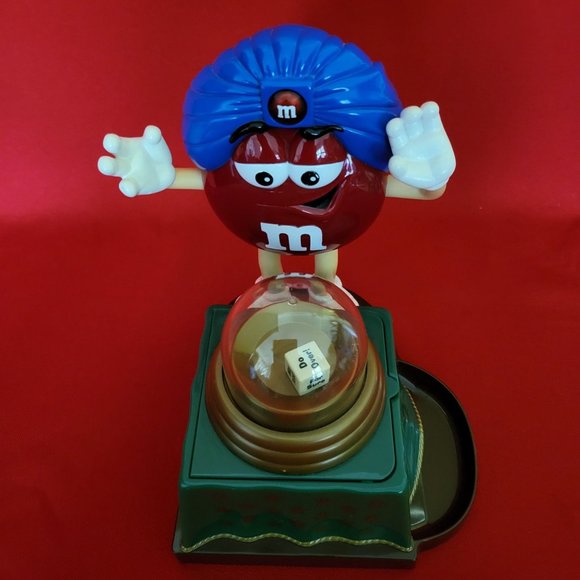 Fortune Teller M&M Candy Dispenser Red MM Blue Hat Green Table - Picture 5 of 12